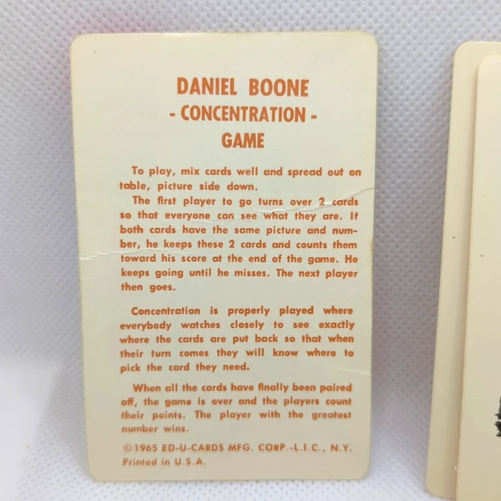 Daniel Boone Card Game - Vintage 1965
